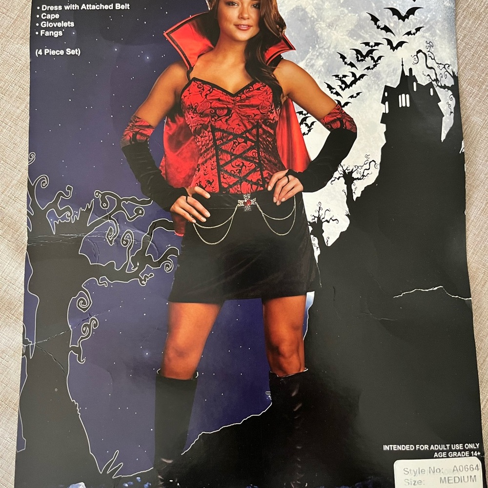Red and Black Gothic Halloween Costume